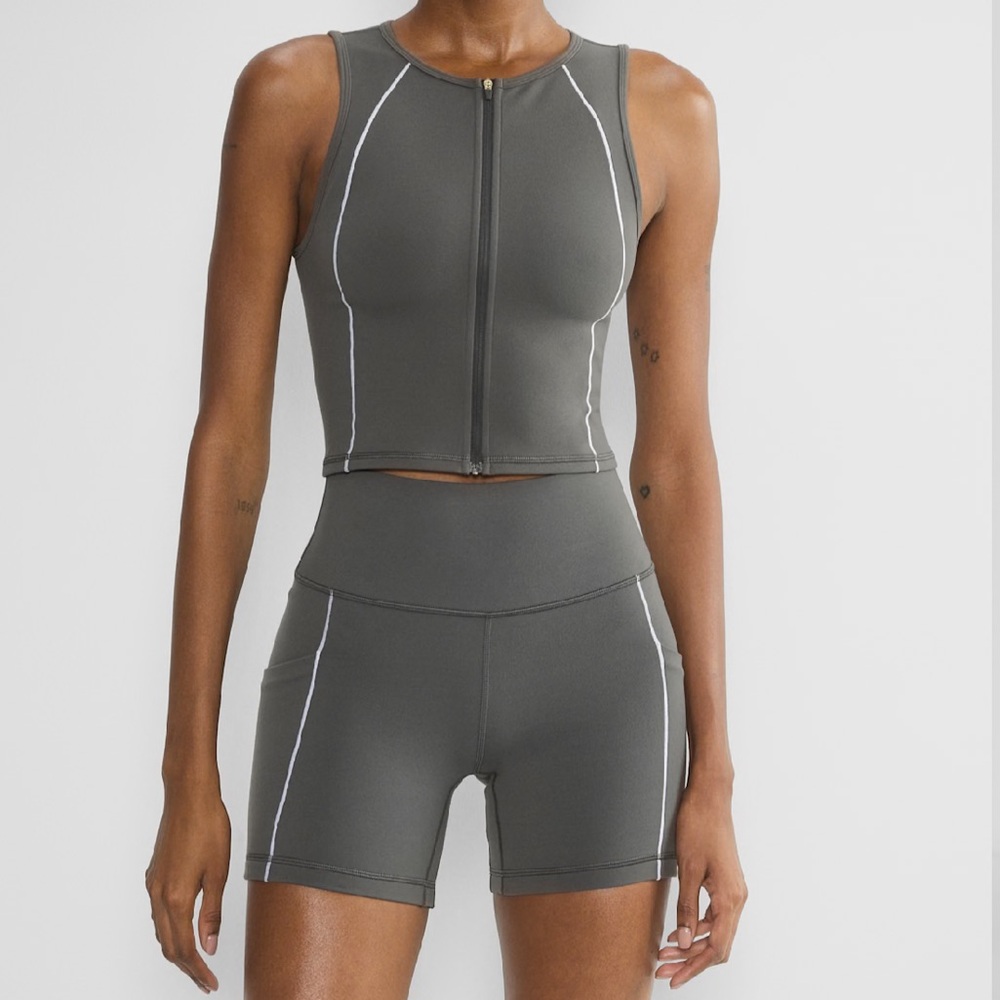 Aritzia Dark Gray Bike Shorts Set
